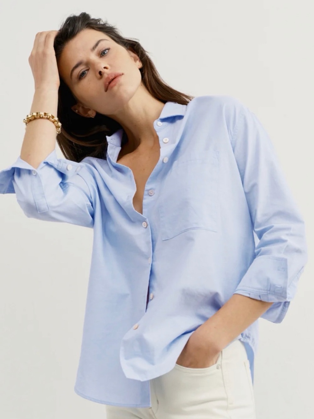 AYR The Deep End Button-Down Shirt - Oxford Blue - XS